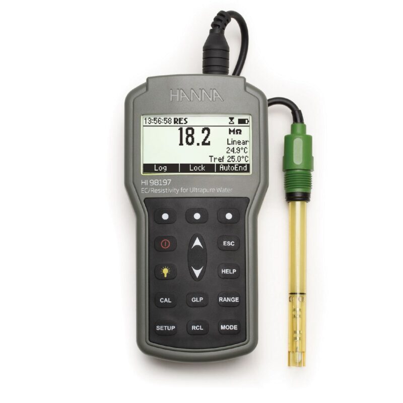 HI98197 Portatif Suya Dayanıklı Saf Su EC / Direnç  Metre
